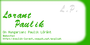 lorant paulik business card